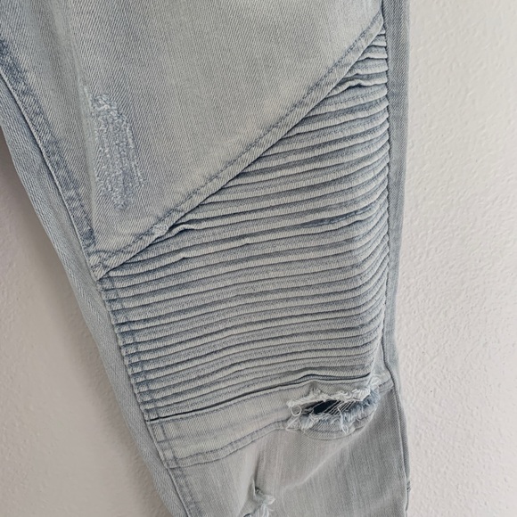 NINTH HALL Decoy Moto Light Aged Destructed JeansN - Picture 13 of 16